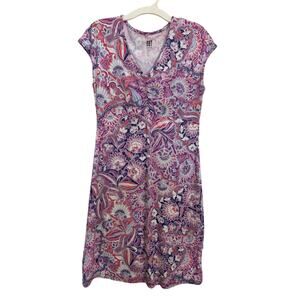 Title Nine Purple Floral Babydoll Diamalete Athletic Dress XS Stretch Pocket